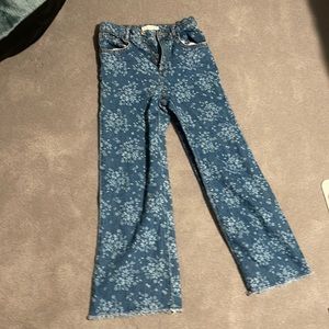 zara wide legged flower pattern jeans